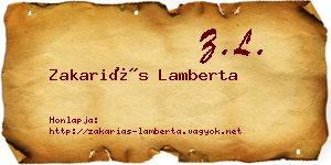 Zakariás Lamberta névjegykártya